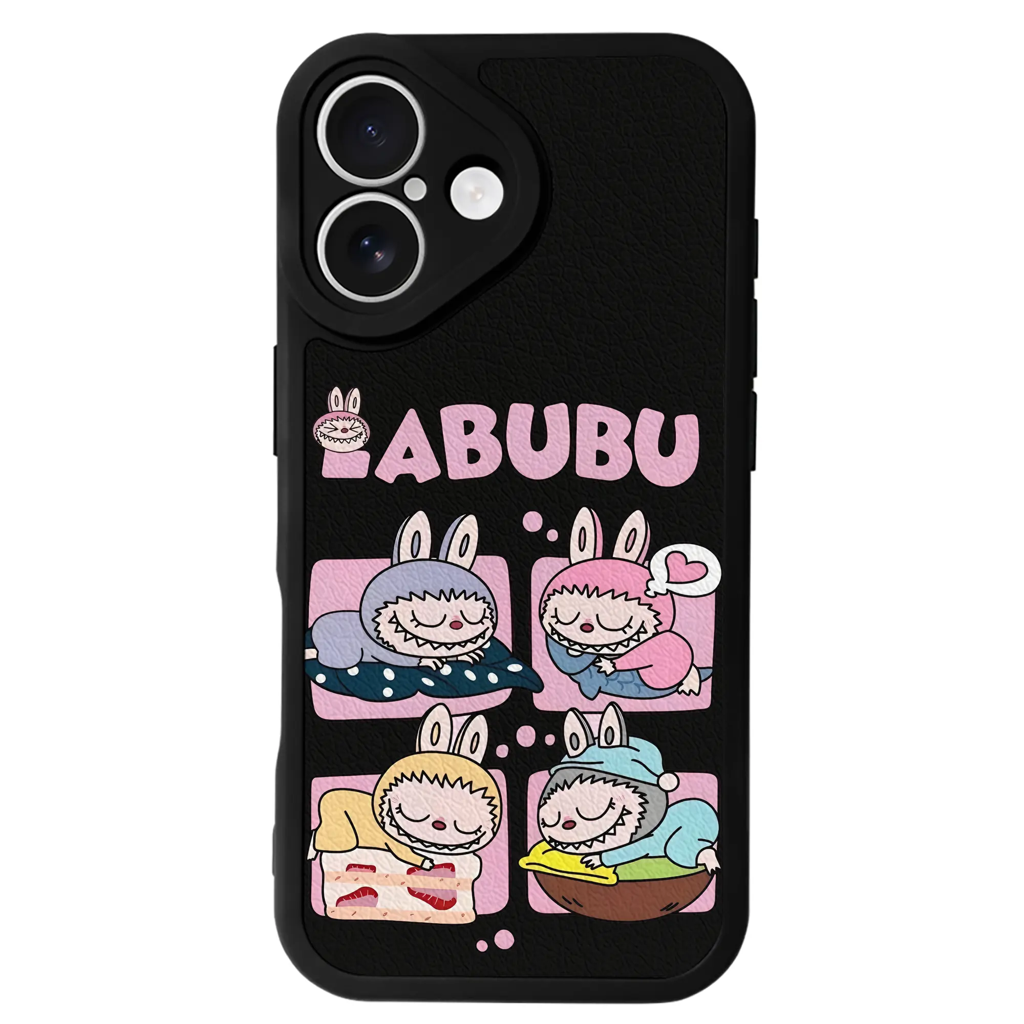 ラブブ グッズ モココ - IPhone 16シリーズ対応 ・ シリコンスマホケース ・ レザー調 ・ 高精度フィット ・ 耐衝撃 ・ ワイヤレス充電対応 ・ 精密カット